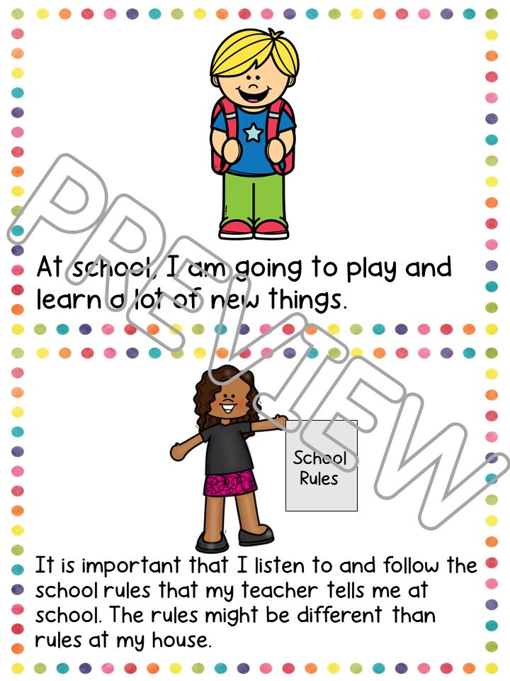 Going to School Social Skills Story, A First Day of School Story