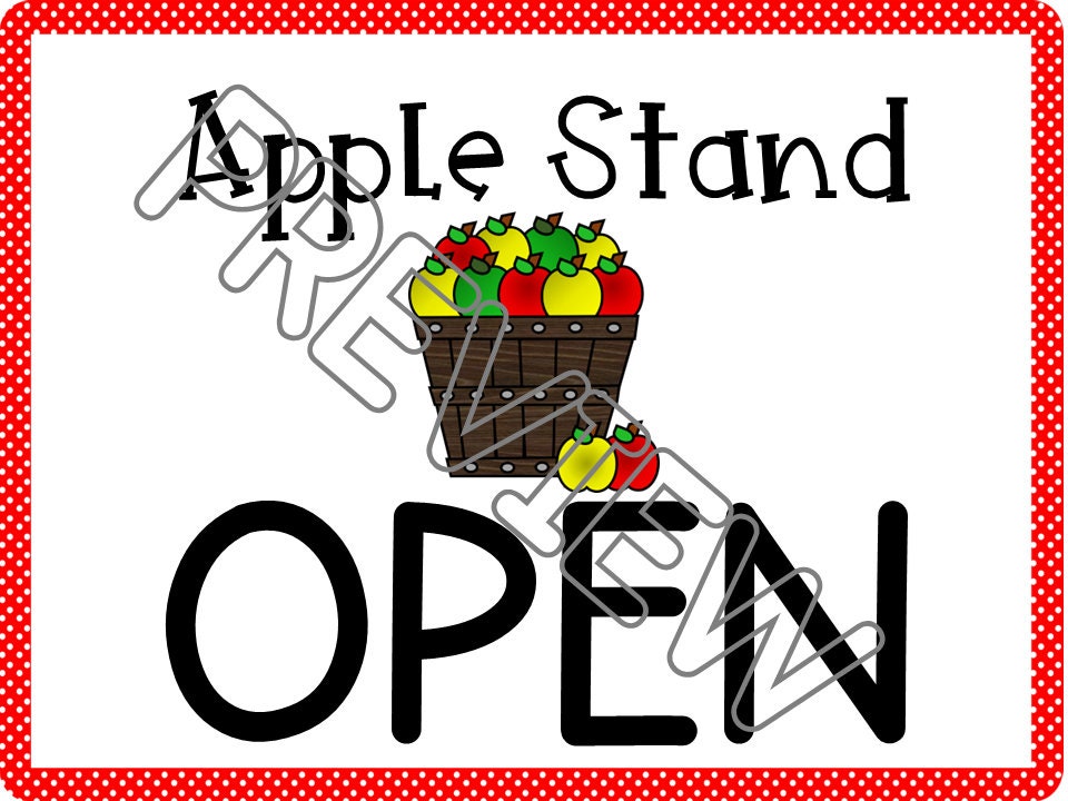 Preschool, PreK, and Kindergarten Apple Stand Dramatic Play Set