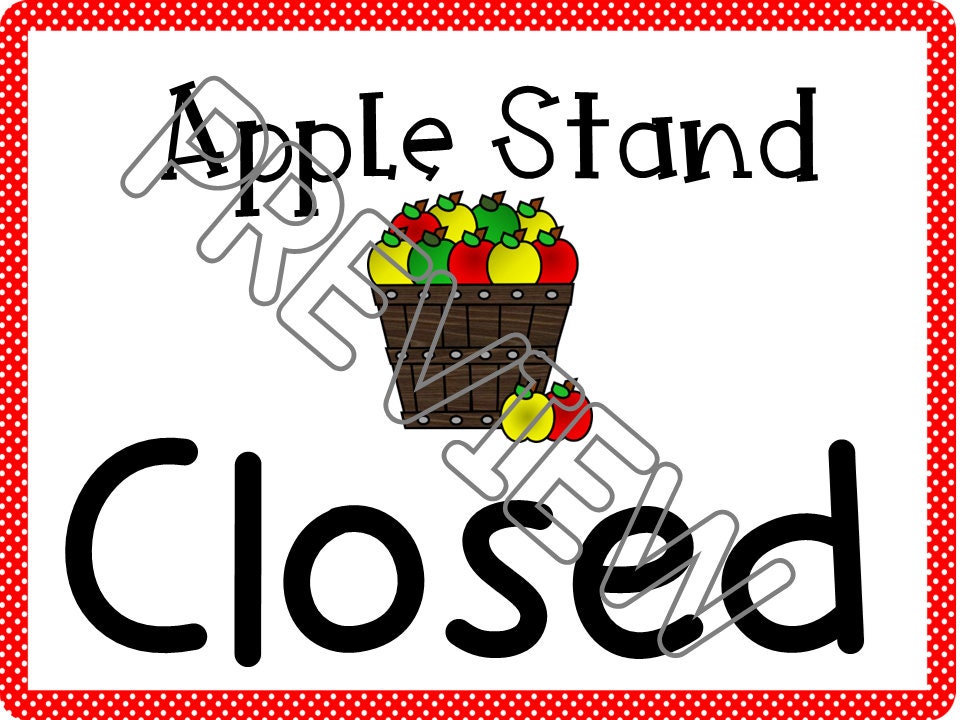 Preschool, PreK, and Kindergarten Apple Stand Dramatic Play Set