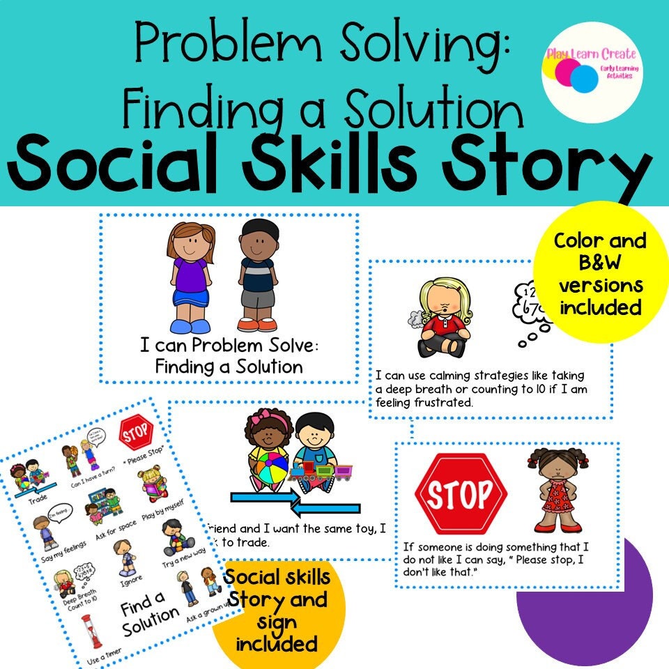 Problem Solving Strategies Social Skills Story and Solution Poster ...