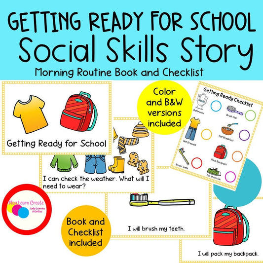 Getting Ready for School Social Skills Story and Checklist