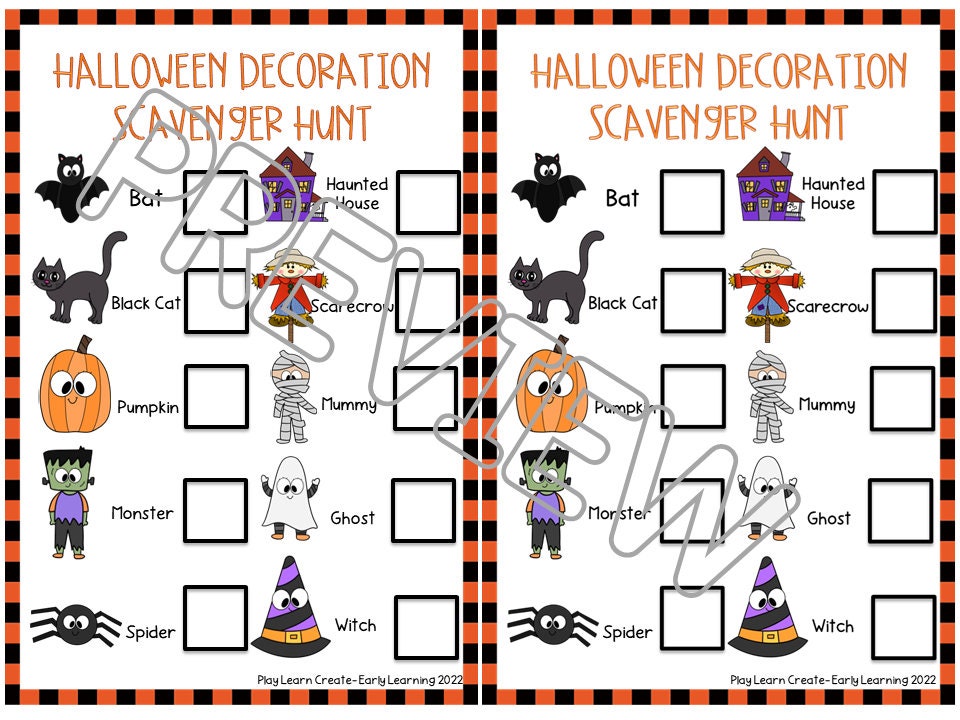 Halloween Outdoor Decoration Scavenger Hunt