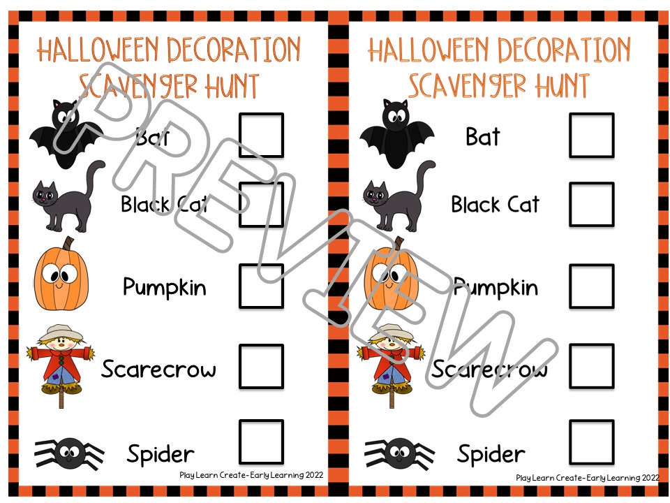 Halloween Outdoor Decoration Scavenger Hunt