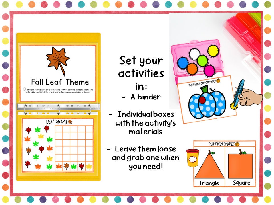 October Preschool Homeschool Learning Binder Pumpkin and Fall Theme Activities