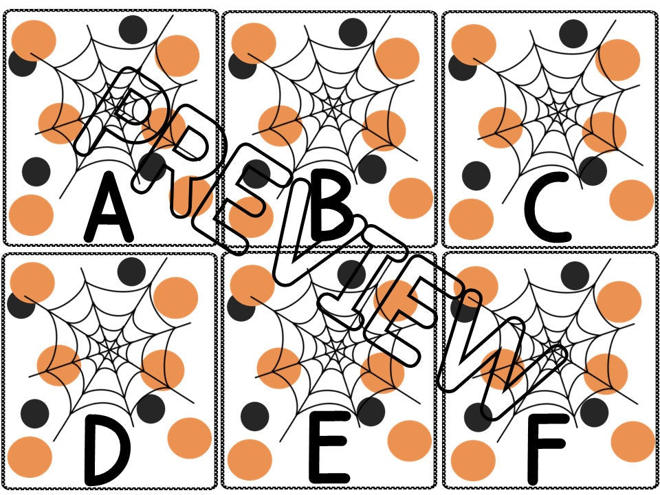 Spider Theme Letter Match and Number Match Games for Preschool, PreK and Kindergarten