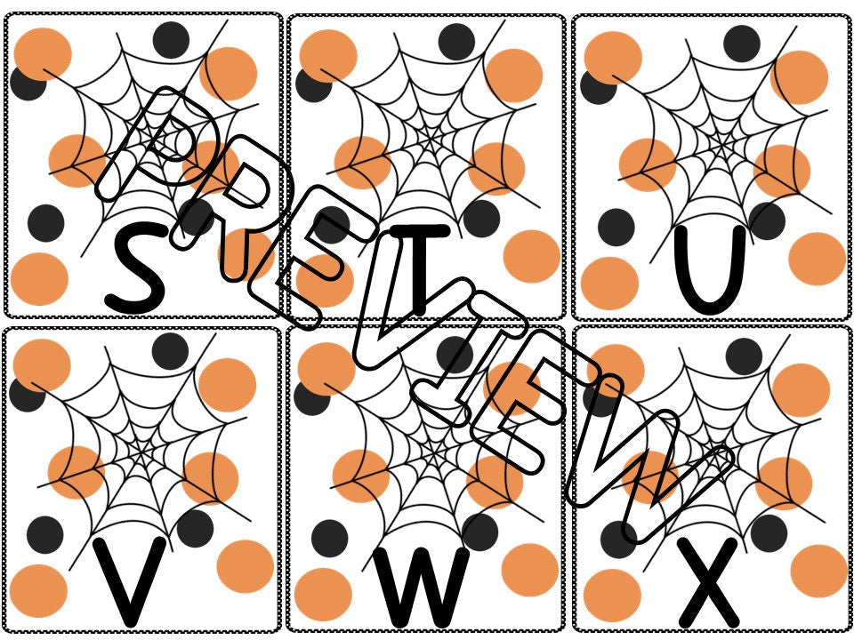 Spider Theme Letter Match and Number Match Games for Preschool, PreK and Kindergarten