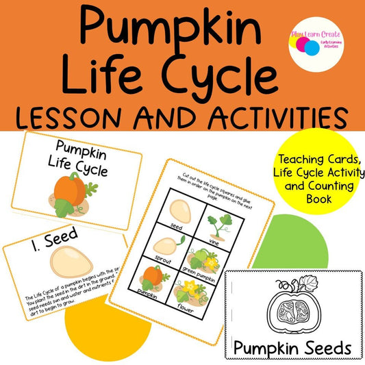 Pumpkin Life Cycle Lesson and Activities for Preschool, PreK and Kindergarten