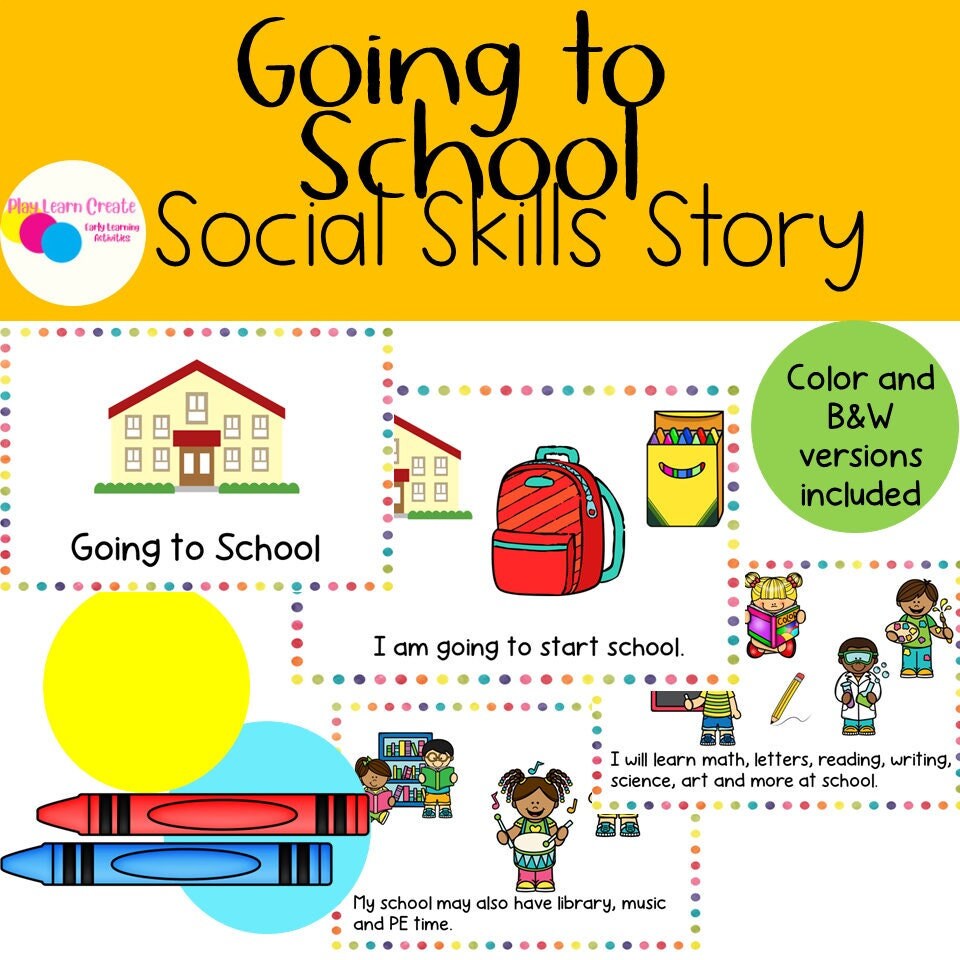 Going to School Social Skills Story, A First Day of School Story