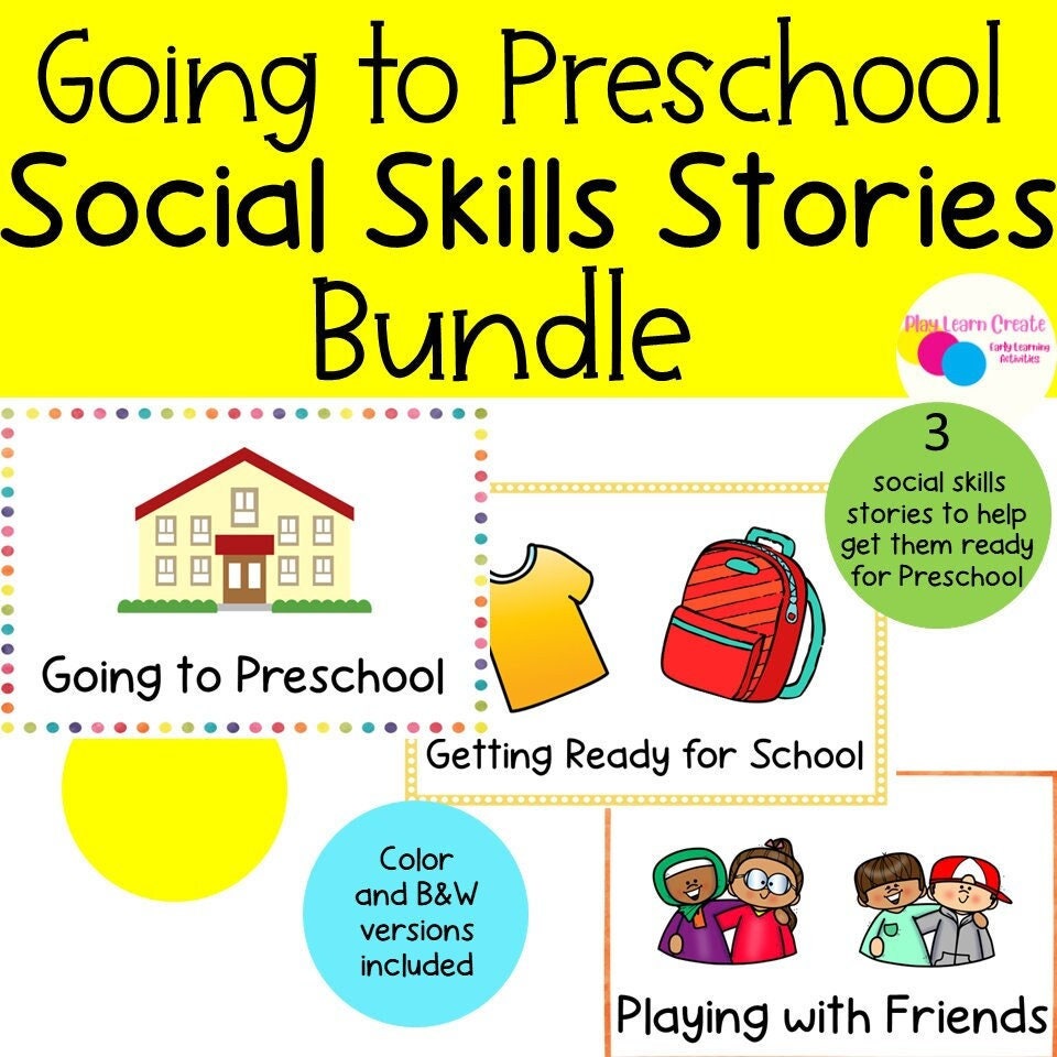 Starting Preschool Social Skills Story Bundle with Morning Routine Checklist