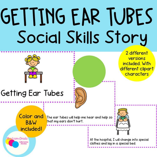 Getting Ear Tubes Social Skills Story, Printable Social Skills Story