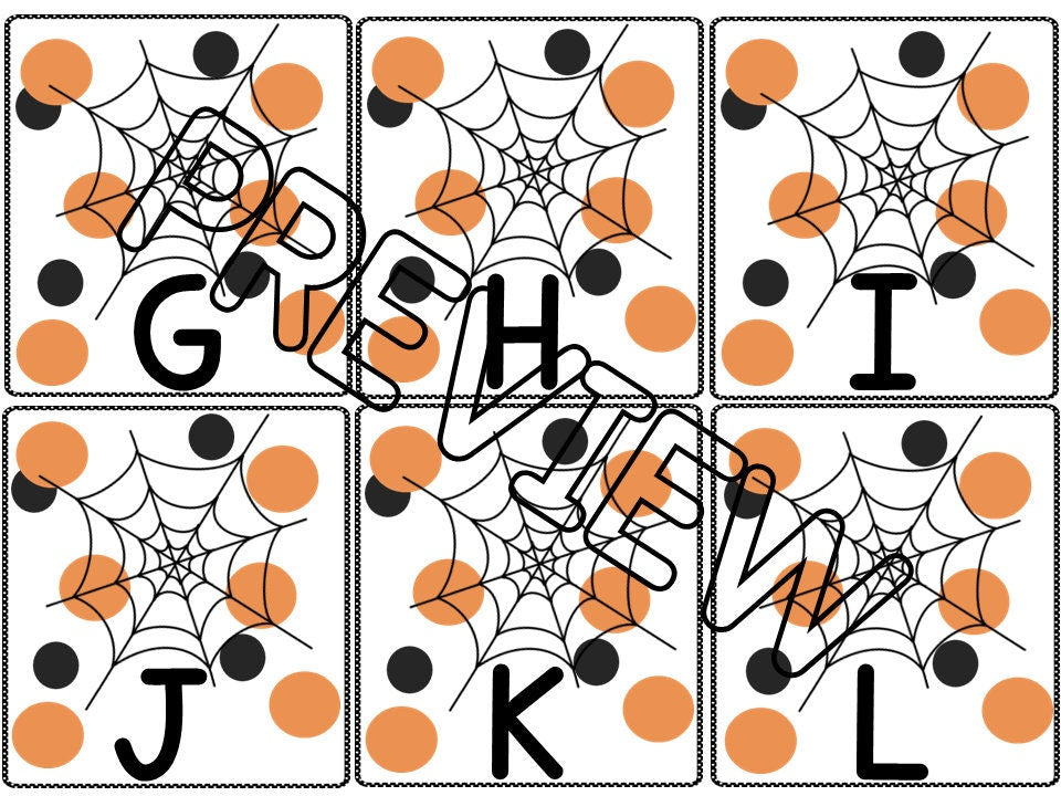 Spider Theme Letter Match and Number Match Games for Preschool, PreK and Kindergarten