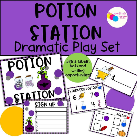 Potion Station Dramatic Play Set for Preschool, PreK and Kindergarten