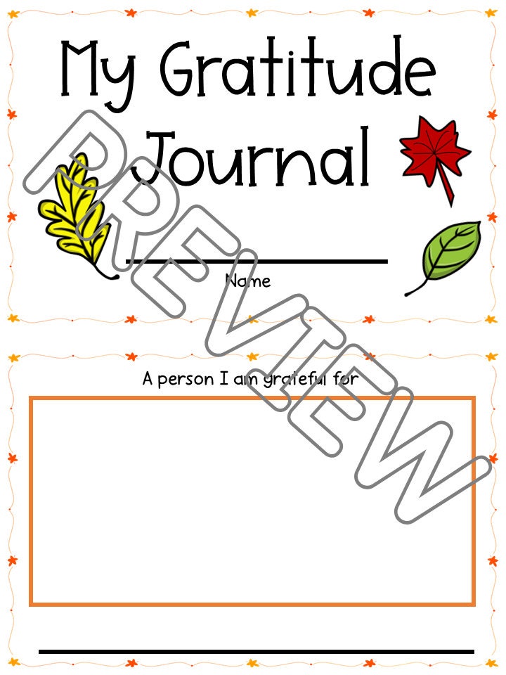 Grateful Journal for Preschool, Thankful Journal for Preschool and Kindergarten