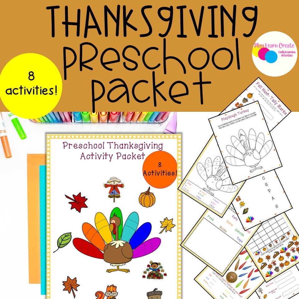 Thanksgiving Learning Activity Book for Preschool and PreK