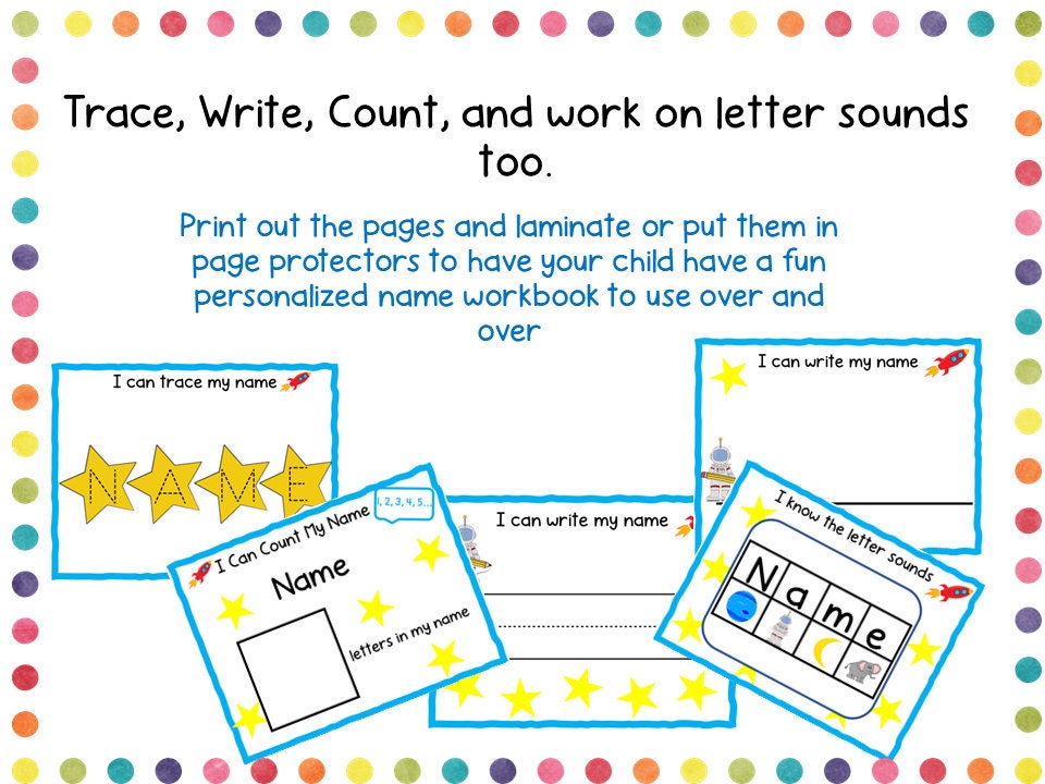 Preschool Personalized Themed Name Activity Workbook