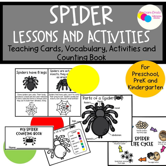 Spider Lesson and Activities for Preschool, PreK and Kindergarten