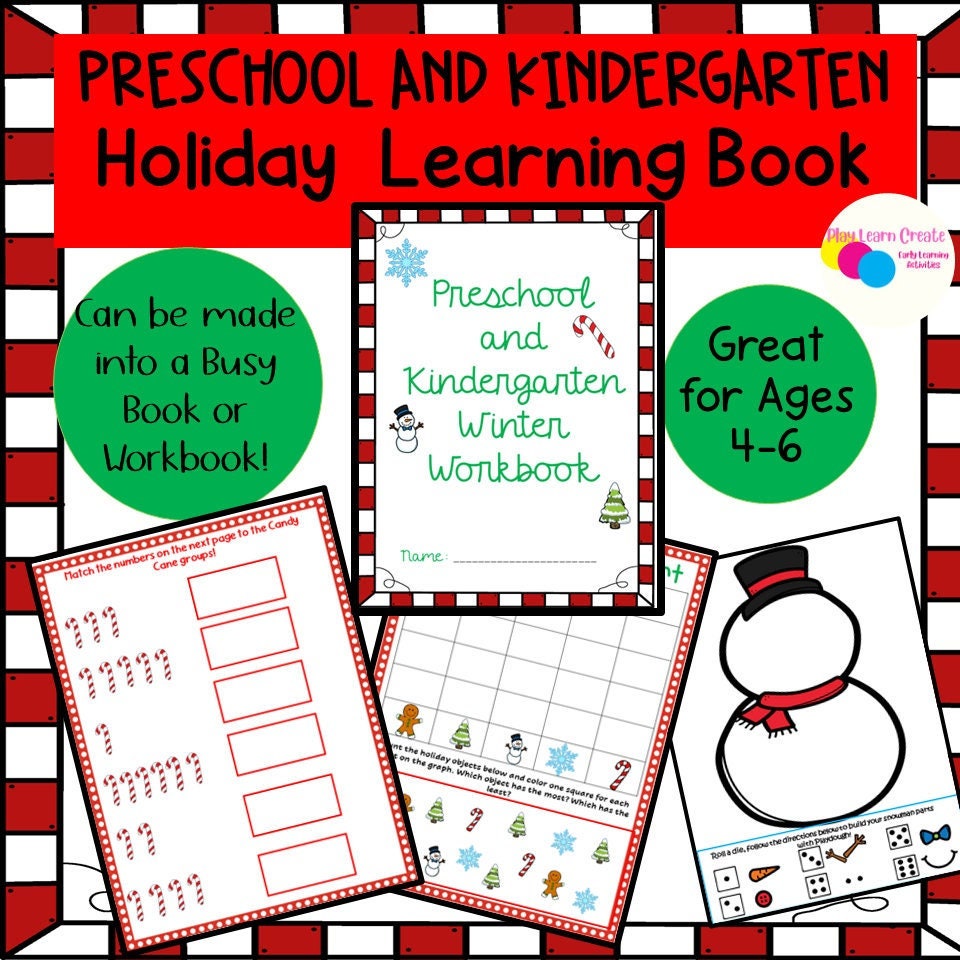 Preschool Christmas Busy Book for Preschool, PreK and Kindergarten