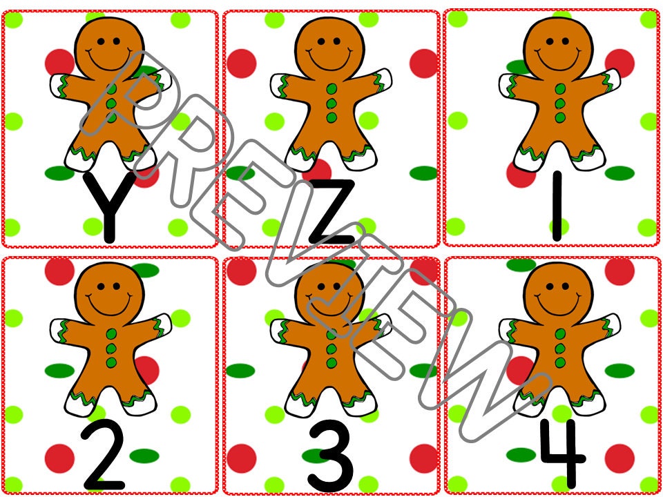 Gingerbread Letter and Number Games for Preschool, PreK and Kindergarten