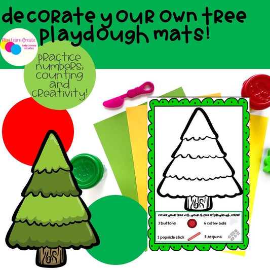 Christmas Playdough Mat for Preschool, PreK and Kindergarten