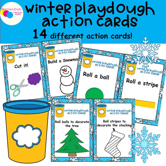 Winter Playdough Mat for Preschool, Prek and Kindergarten