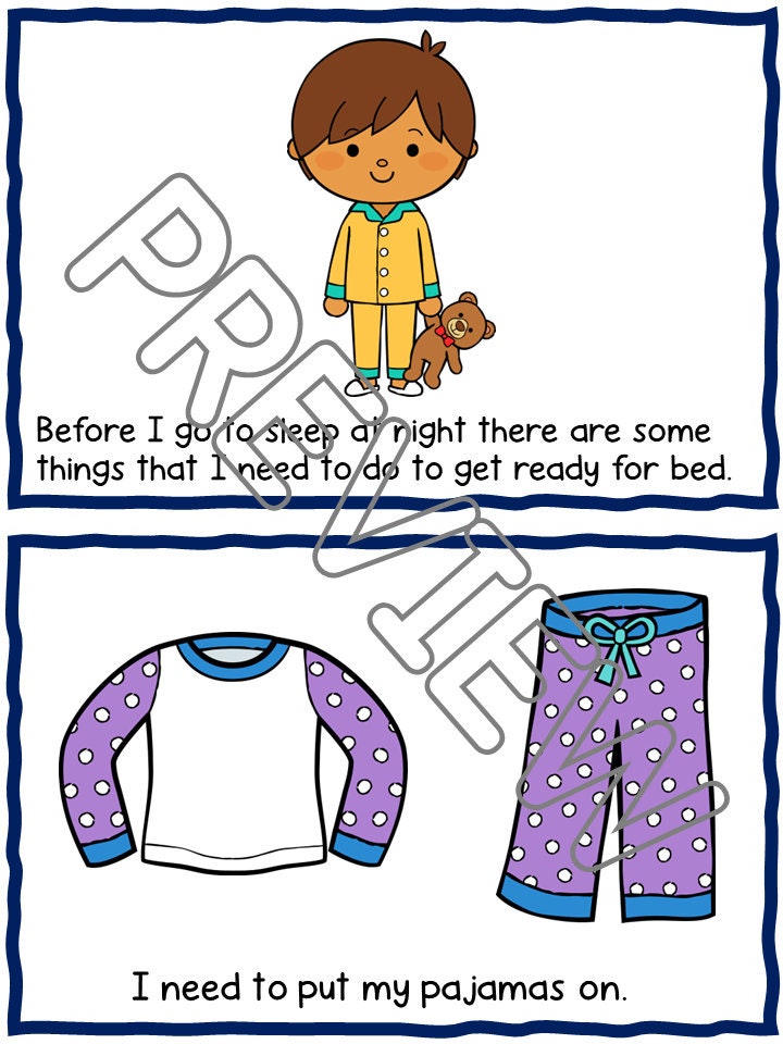 Bedtime Social Skills Story with Chart and Visuals