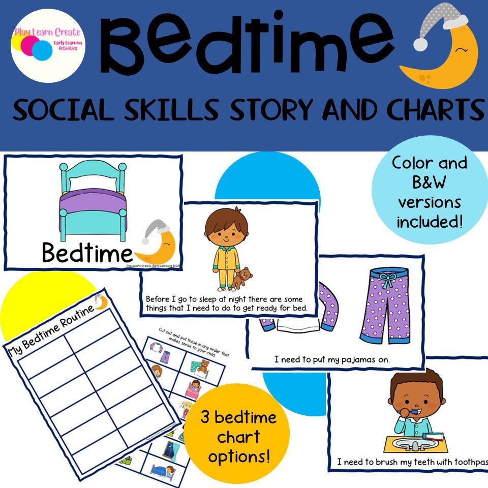 Bedtime Social Skills Story with Chart and Visuals