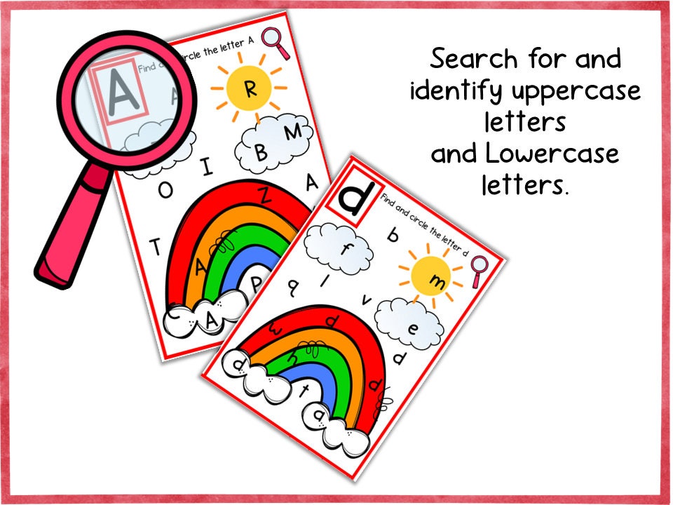 Rainbow Theme Letter Hunt Activity for Preschool, PreK and Kindergarten