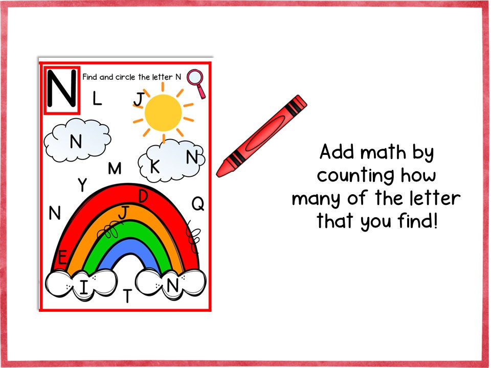 Rainbow Theme Letter Hunt Activity for Preschool, PreK and Kindergarten