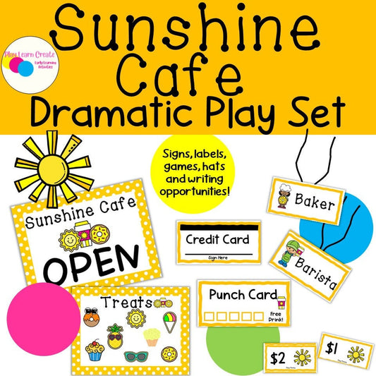 Sunshine Cafe Summer Pretend Play and Dramatic Play Set