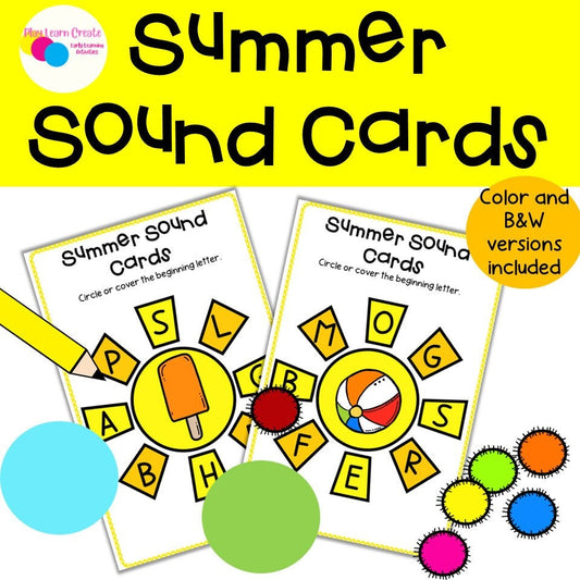 Summer Phonics Activity for Preschool, PreK and Kindegarten