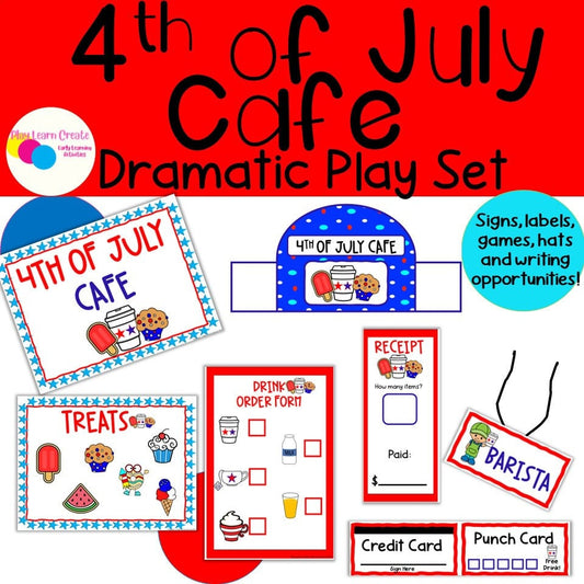 4th of July Dramatic Play Set, America Pretend Play Set for Preschool, PreK and Kindergarten